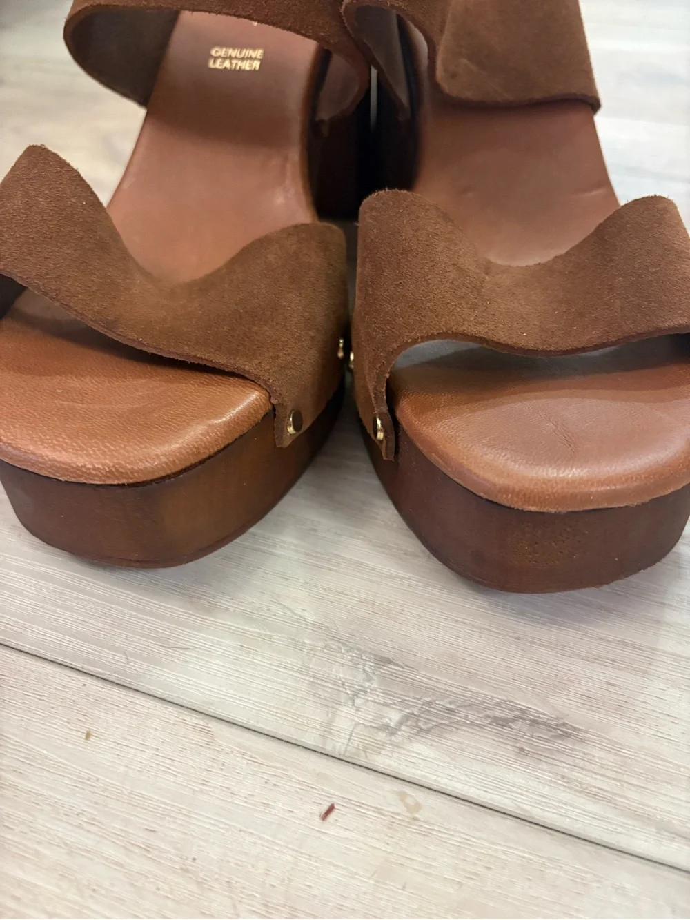 Avellini Made in Italy Leather Platform Sandals Brown EU 41 / US 10.5